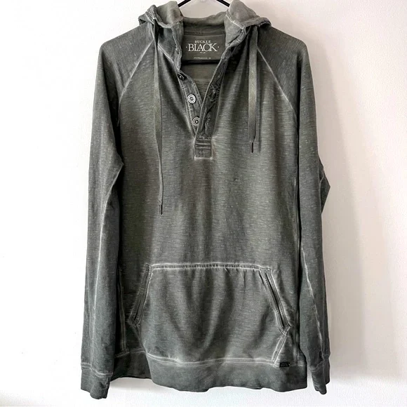 Mens Buckle Henley with long sleeve hoodie - Picture 1 of 8
